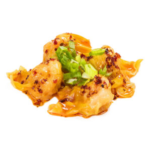 shrimp wonton with chili oil